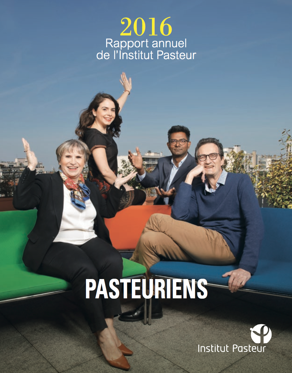Couverture du rapport annuel 2016 de l'Institut Pasteur Couverture du rapport annuel 2016 de l'Institut Pasteur