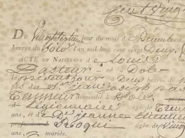 Acte de naissance de Louis Pasteur  © Institut Pasteur/Musée Pasteur