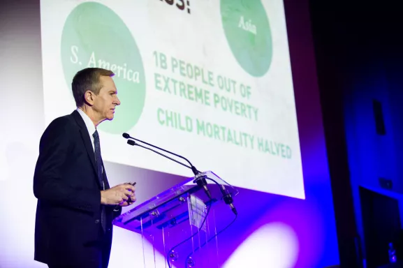 Conférence « 130 ans de santé mondiale à l’Institut Pasteur », auditorium du CIS le 13 novembre 2018. Dr Trevor Mundel, Président Santé Mondiale, Fondation Bill and Melinda Gates.
